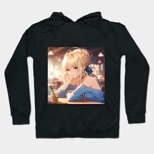 saber at coffee shop Hoodie